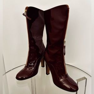 Burgundy heeled boots from Italy